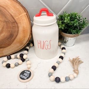 Rae Dunn HUGS Valentine Red Writing Lid Canister